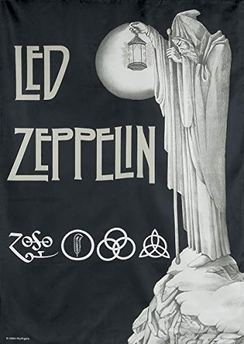 Heart Rock - Bandera LED Zeppelin Stairway de calidad italiana, materiales resistentes y colores vivos - Fabricado en Italia [100% poliéster - 110 x 75 cm]