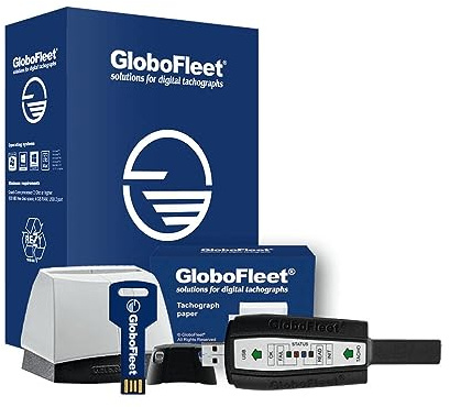 GloboFleet - Kit de démarrage Optimal DK II - Logiciel pour contrôler, analyser et archiver les données de la carte conducteur - Pour petites et moyennes entreprises - Avec lecteur de carte à puce et clé de téléchargement