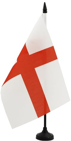 AZ FLAG - England bordsflagga 21 x 14 cm - liten engelsk kontorsflagga 100% polyester med 25 cm skaft och svart plastbas