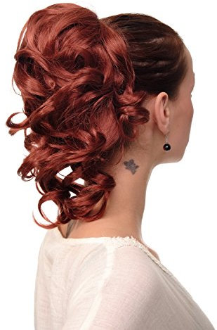 WIG ME UP - JL-3023-350 Toupet/Coda di cavallo Ondulati Mezza lunghezza (35 cm) 1 fermacapelli a pettine+ sezione elastica Rosso Rosso-rame Rame