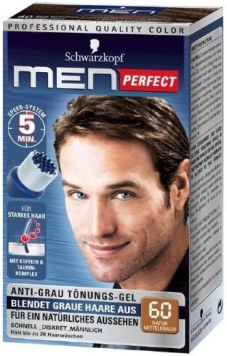 Schwarzkopf Men Perfect Gel de coloration pour cheveux doux Brun moyen 60