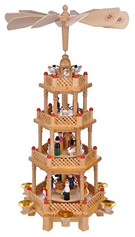Haushalt International große Weihnachtspyramide Pyramide Weihnachten 4 stöckig,ca.52 cm