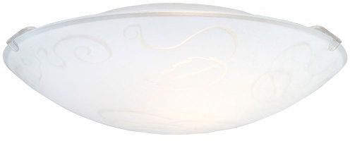 Eglo Lampada da soffitto Mars 1, lampada da parete a 1 fiamma, lampada da soffitto in acciaio, colore: bianco, vetro: bianco satinato motivo rosa, portalampada: E27