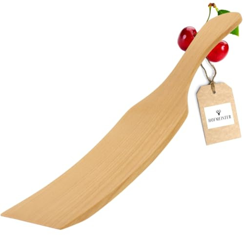 HOFMEISTER® Pfannenwender aus edlem Kirsch-Holz, 24,5 cm, hitzebeständig & plastikfrei, Keine Kratzer in Pfannen, kein Plastik im Essen, 100% Naturprodukt, geschwungen