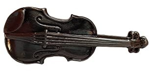 GEWA 980050 Unisex-Brosche Anstecknadel Violine, silberfarbig