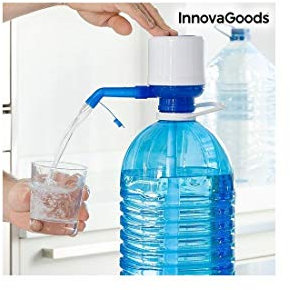 InnovaGoods Dispensador de Agua para Garrafas, Polipropileno, Blanco/Azul, 16.5x8x18 cm