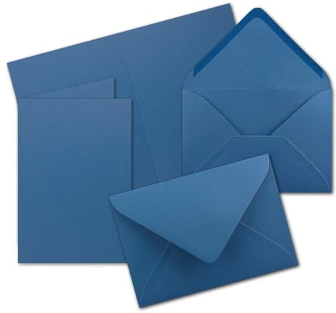 10x DIN B6 Faltkarten Set mit Umschlägen - Royalblau (Blau) - 115 x 170 mm - ideal für Einladungskarten, Hochzeit, Taufe, Kommunion, Konfirmation - Marke: FarbenFroh