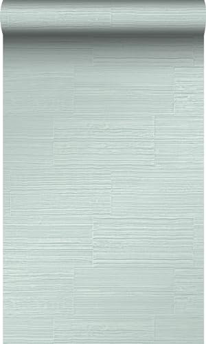 Origin papier peint pierre naturelle brute rétro en appareil de panneresses vert menthe clair 53 cm x 10.05 m Wallcoverings