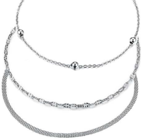 hoduar Luxuriöse Edelstahl-Fußkettchen für Damen - Verstellbar Wasserfeste, lichtechte zierliche Herz-Knöchel-Armbänder in Silber und Gold - Eleganter Schmuck für Frauen