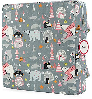 Zicac Sitzerhöhung Stuhl Kind Tragbar Abnehmbar Waschbar Sitzkissen Kinder | 32x32x8cm Stuhlerhöhung Kind mit Rutschfester Streifen, Sitzerhöhung Kinder für Essen Klavier Spielen Ausflug Picknick Reisen