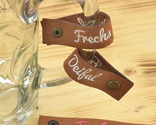 Henkelband 'Frechs Deifal' Bestickt - Stickfarbe wählbar - 1 Stück - Oktoberfest Maß Maßkrugband