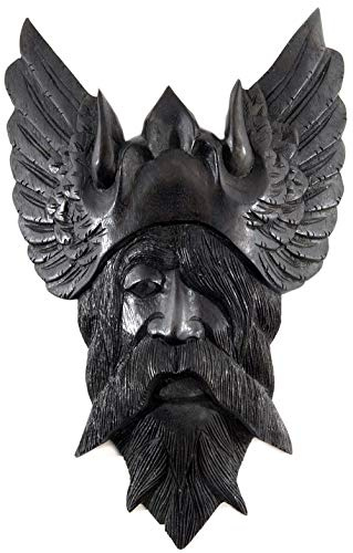 Wikinger Deko-Holzbild 40 cm Wandbild Odin schwarz | Handarbeit, Holz