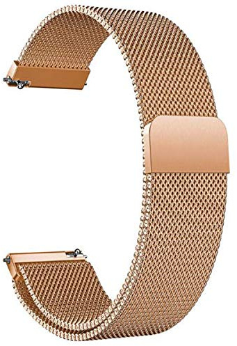 beifon Edelstahl Uhrenarmband Mesh 20mm/22mm Gold/Silber/Schwarz Ersatz Metall Armband Edelstahlarmband mit Magnetverschluss Smartwatch Schnellverschluss Watch Uhren Ersatzband (Roségold, 20mm)