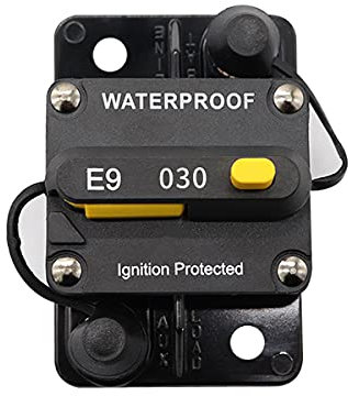 ihreesy DC 12V-42V 60A Leistungsschalter,Wasserdichter Schalter Sicherungshalter Zurücksetzen Sicherungshalter Handrücksteller Schutzschalter für Auto Boot LKW Wohnmobil