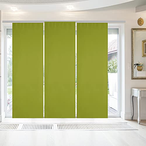 Lot de 3 panneaux japonais opaques avec technologie – 60 x 245 cm (largeur x longueur), rideaux Alessia dans de nombreuses couleurs