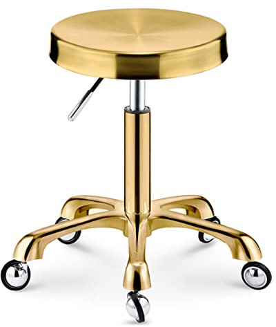 Runder Rollhocker mit Rädern, Höhenverstellbarer Drehhocker, Hochleistungshydraulik Nicht leicht zu Wickeln Haarhocker Stuhl für Kitchen Bar Office Salon Spa