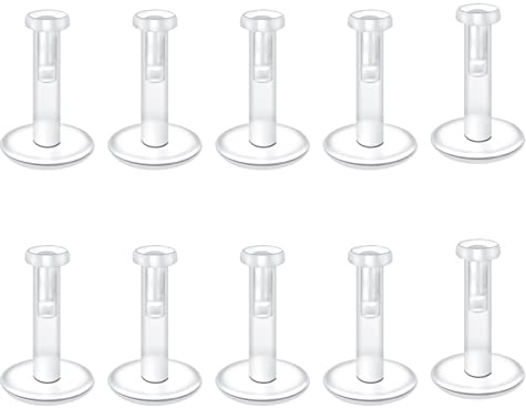 Funseedrr 1.2mm Edelstahl Lippenpiercing Labret Stecker Set 6mm 8mm 10mm Silber Tragus Helix Piercing Schmuck