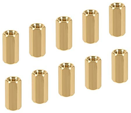 YOKIVE 10Stk M5 Sechskant PCB Abstandshalter Muttern Halten Höhe Gold Ton | Konsistent, Messing, Perfekt für Hauptplatine Schaltung Brett Elektronik, 15mm