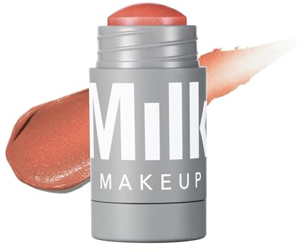 Milch Makeup Lippe + Wange, Smirk (Staubig Rosa Schimmernd) - 0,21 fl oz - Creme Rouge & Lippenfarbe - Baubar & mischbar, 1.000+ Wischbewegungen pro Stick, Nicht komedogen, Vegan, tierversuchsfrei