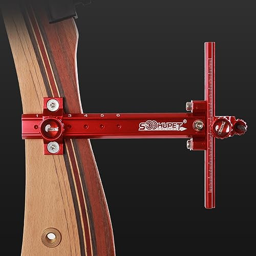 SPORTARC Bogenschießen-Visiere, Recurve-Bogenvisier mit Aluminiumlegierung, Recurve-T-Typ-Zielbogen und Pfeil-Bogenschießen-Zubehör, Rot