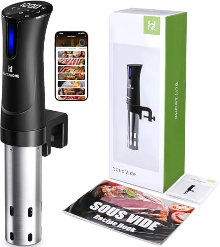 BLITZHOME Sous Vide Cooker, WiFi 1100W Sous Vide Machine with APP Recipes, Accurate Temperature & Timer, Stainless Ultra Quiet Precision Immersion Circulator Gift for Chefs
