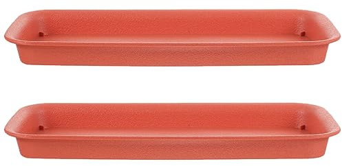 Milisten Lot de 2 soucoupes rectangulaires en plastique pour plantes, soucoupes, pots de fleurs, plateau de drainage pour pots, rebords de fenêtre et étagère de fenêtre