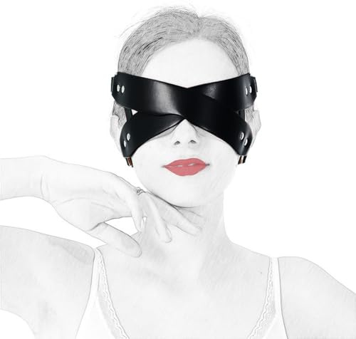 WUUDOA BDSM Maske - Halbes Gesicht, Augenmaske aus Leder für Bondage, Augenbinde für Frau und Mann, Erotik Halbgesichts Maske, Fesseln Sexspielzeug für Paare