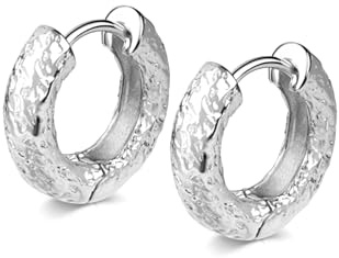 Klappcreolen gehämmert 925 Silber, Ø 17,5 mm, 4 mm Stärke