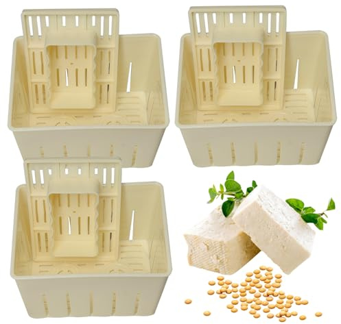3pcs Tofu Maker, Tofu Press 5.5x4.3x3.7In Tofu Maker Food Grade Pp Tofu Moule Rectangular DIY Cheese Press Kitchen Gadgets, tissu non inclus