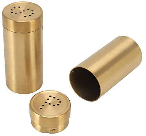 Sucrier en Poudre, Sucrier, Distributeur de Sucre, Pot à épices Ouvert, Bouteille de Shaker d'assaisonnement, 2 Pièces en Acier Inoxydable doré pour Sel, Sucre, Poivre, Paprika