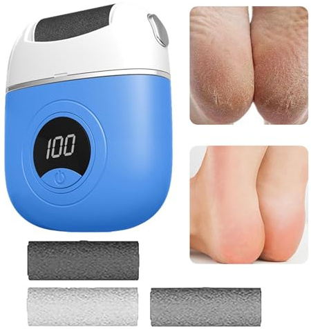 Dispositivo elettrico portatile per la rimozione dei calli del piede | per piedi portatile ed esfoliante, lucidatrice per talloni con display digitale per rimuovere la pelle dura e morta