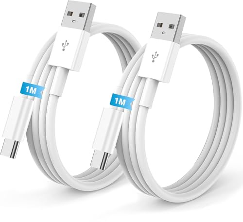 Carplay Câble USB A vers USB C pour iPhone 16/17/15 Pro Max Chargeur Cordon 1M+1M,Cable USB Chargeur pour Apple iphone 17 Air/17E/16 15 Plus Voiture Charge Rapide pour Samsung S25,iPad Pro,Android