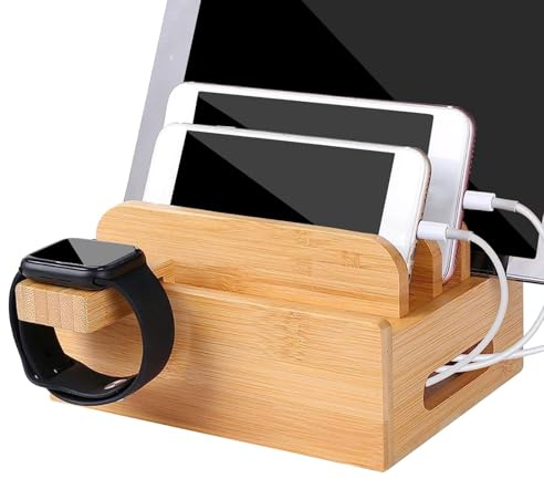 Scatola di ricarica in legno,stazione di ricarica in legno, docking station per telefono multifunzionale, organizer per caricabatterie per docking station per telefoni cellulari, tablet