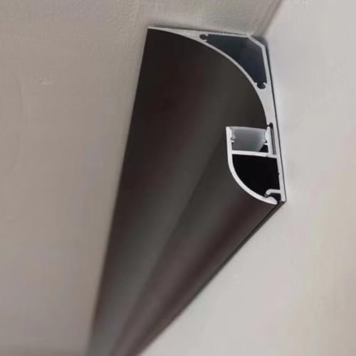 RENLXFI Corniche LED Plafond Plinthe À Éclairage Indirect, Barre Lumineuse LED Commerciale À Profil Bas/décor De Plinthe En Aluminium Pour Théâtre, Hôtel, Centre Commercial, 100 Cm(Black)