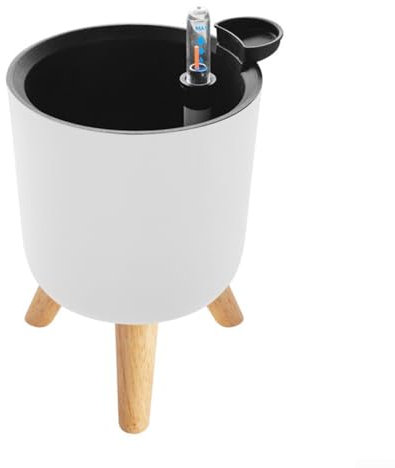 Vasi per piante autoirriganti con indicatore del livello dell'acqua, fori di drenaggio, vasi da fiori in plastica leggera per uso interno ed esterno (140 x 130 cm)