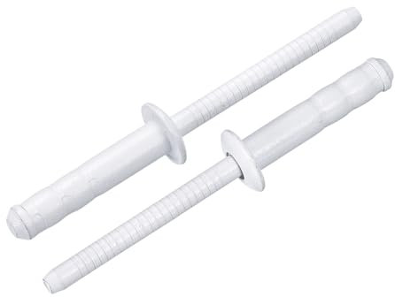 sourcing map Lot de 100 rivets aveugles à tête ronde de 1,9 cm x 1,9 cm, en acier au carbone zingué et capuchon de mandrin, blanc