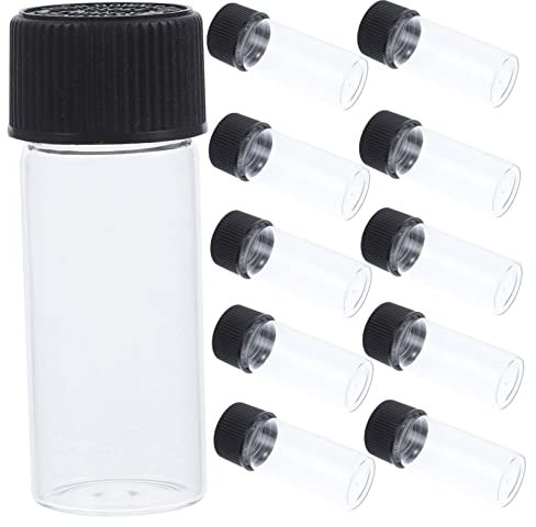 Vaguelly 12pièces Bouteilles Verre Avec Bouchon à Vis Bouteilles Verre Transparent Rechargeables Contenants Pour Échantillons Flacons Huiles Essentielles