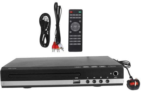POPETPOP Portable Dvd Player Mini Cd Vcr Player with Multi-format Playback 229 Uk Plug Ac100-240v for Home and Travel Use Lightweight with Av Output