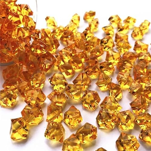 Gemas acrílicas 150 piedras decorativas para rellenar jarrones, peceras, bodas, fiestas, decoración de lugar, 11 x 14 mm (naranja)