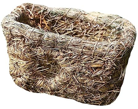 VICASKY Handgewebtes Haustiernest Aus Langlebigem Stroh Kompaktes Schlafhaus Für Kleine Kleintiere Wie Kaninchen Katzen Und Hollandschweine Als Spielplatz Und Rückzugsort