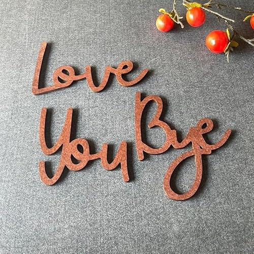 Tivleed Handcrafted Real Wood 'Love You Bye' above Door Sign - Reddish-brown Home Decoration for Hallway, Entryway or Wall Decor with Protective Gift-Ready