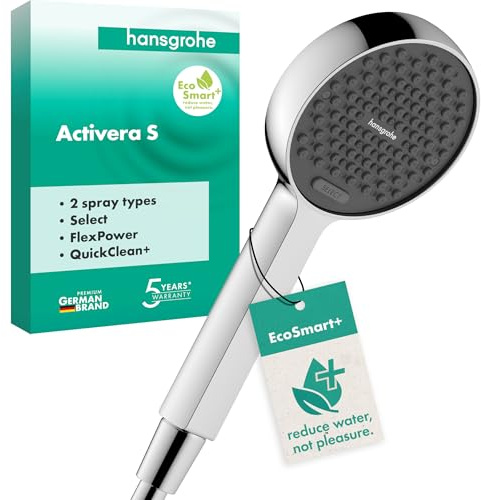 hansgrohe Activera Select S 28034000 Pommeau de douche à économie d'eau 5,7 l/min (EcoSmart+) 2 types de jet Chromé
