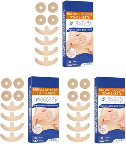 3X Silicone Sheets for Scar Treatment Post Surgery Breast Augmentation Reduction Mastopexy Areopexy