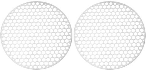 PATIKIL 20cm Round Barbecue Grill Mesh Grates, 2 Pcs 8 Circular Stainless Steel BBQ Mesh Rack Circular Hole Round Barbecue Grilling Net for Outdoor Camping Home Party Family Gatherings