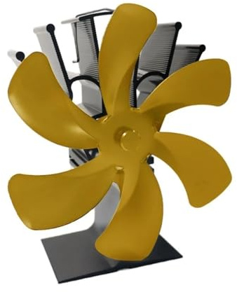 1PCS 6-Blade Fireplace Fan Home Circulation Heat Powered Fan Accessories(Gold)