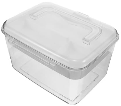 DECOMELODY Boîte de Rangement Transparente pour Remède Familiale avec Poignée Compartiments Multiples Plastique Léger et Portable Organisateur de Pharmacie D’Urgence Usage Domestique et