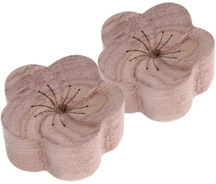 TEHAUX Wooden Plum Blossom Diffuser 2pcs Set Mini Essential Oil Diffuser Natural Wood for Home Office Sauna Spa Use