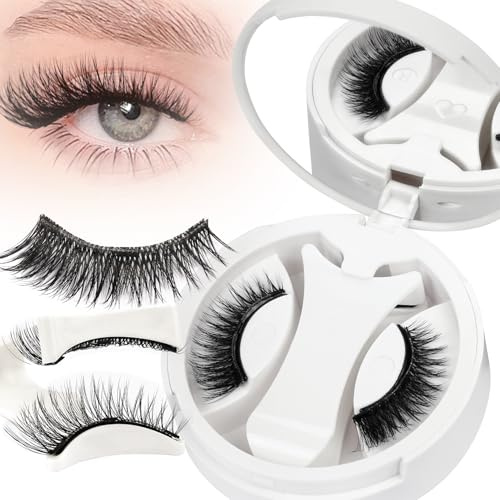 Veleasha Magnetische Wimpern 1 Paar wiederverwendbare Magnetwimpern mit Applikator Katzenaugen Wimpern natürliches Aussehen kein Kleber benötigt Wimpern-Set luftige Kunstwimpern mit Magneten (M02)