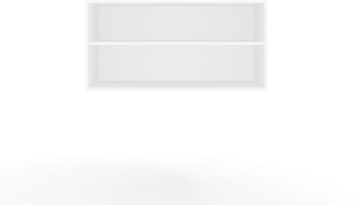 CDF Schrankaufsatz 100 cm Weiß – Aufsatz für Kleiderschrank, Aufsatzregal mit 2 offenen Fächern, Garderobe Erweiterung, Schrank Erweiterung Schlafzimmer, Ankleidezimmer, 100x50x50 cm