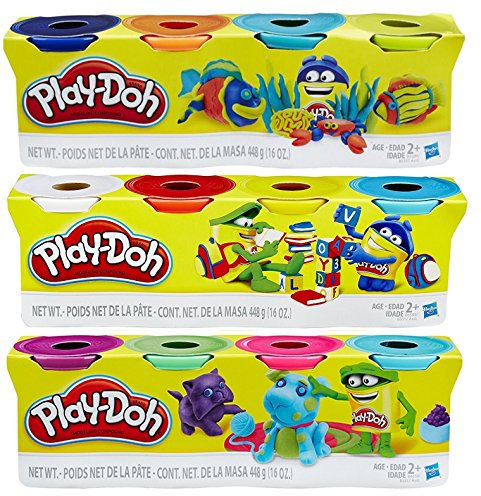 Play-Doh HASB5517BAMZ 4-Pack of Colors Gift Set Bundle (12 Cans-48 Oz)